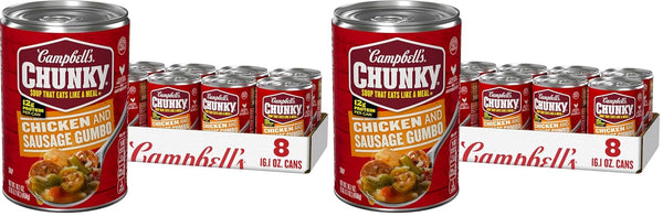 Campbells Chunky Soup, Chicken and Sausage Gumbo, 16.1 oz Can (Case of