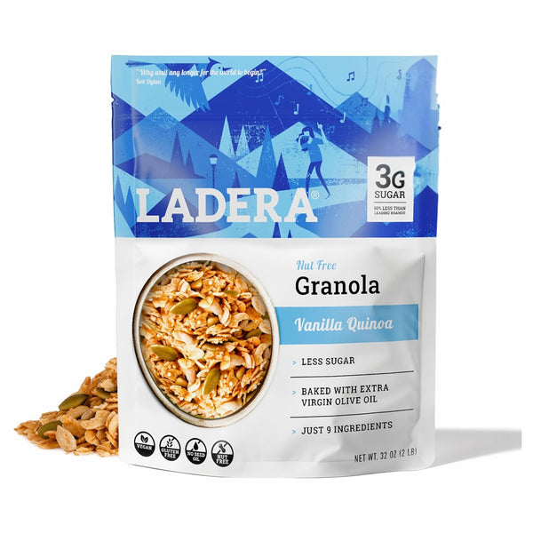 Ladera Vanilla Quinoa Granola - Nut Free Low Sugar Breakfast Cereal, Gluten