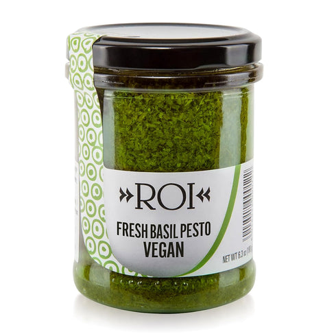 ROI Pesto Sauce - Vegan Basil Pesto, Gluten Free, Keto Friendly, 6.3 oz (Pack of 1)