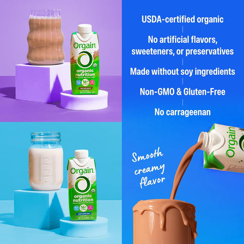 16g 20 Pack, 11 Oz (12 Pack) Orgain Organic Nutritional Protein Shake, Grass Fed Whey Protein, Meal Replacement