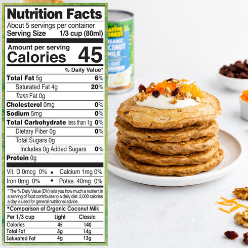 13.5 Oz (Pack 12) Native Forest Organic Light Coconut Milk - Canned Organic Coconut Milk, Unsweetened - Fl