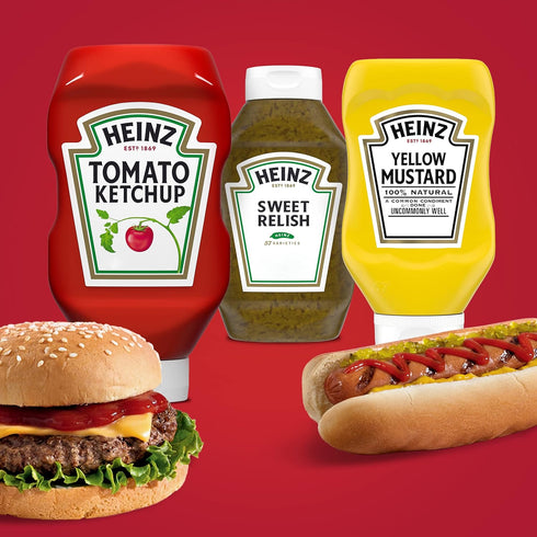 Pack, 3 Count (Pack 2) Heinz Tomato Ketchup, Relish, and Mustard Picnic
