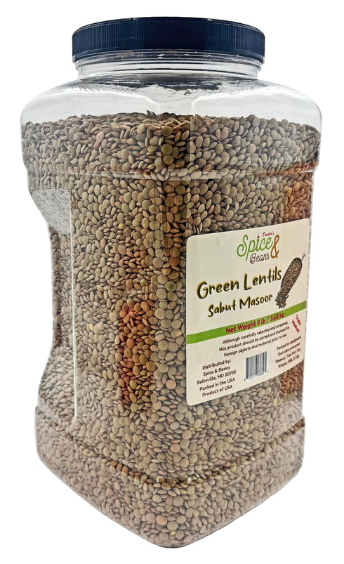 8 lbs. Dried Green Lentils | Triple Washed | by Dasher's Spice & Beans |