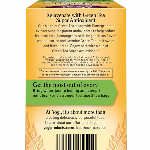 (6 Pack) 96 Yogi Tea - Green Tea Super Antioxidant - Organic Green Tea Blend to Support Overall Health - Tea Bags