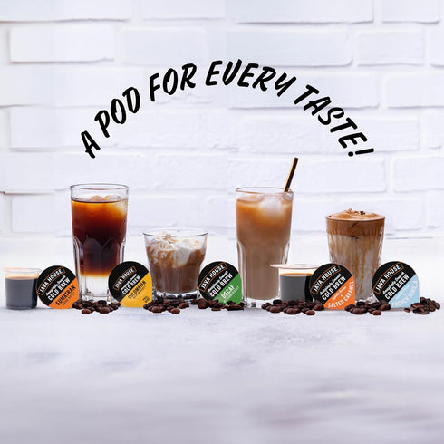 JAVA HOUSE Dark Roast Sumatran Cold Brew Pods, Instant Coffee Concentrate, (6 Count) Peel and Pour Pods Hot or Iced