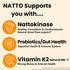 80g (2.82oz) K2 Matcharl Japanese Natto Beans, Freeze-Dried Natto Fermented Soybeans | Nattokinase & Vitamin Probiotic