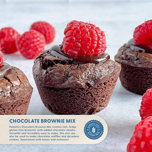 16-Ounce (Pack 6) Pamela's Gluten Free Chocolate Brownie Mix, Sweetened With Honey, Non Dairy & Wheat Free, Bag