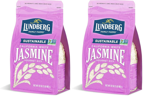 by Lundberg Lundberg Jasmine Rice, Long Grain White Rice - Non-Sticky, Fluffy Aromatic Rice,