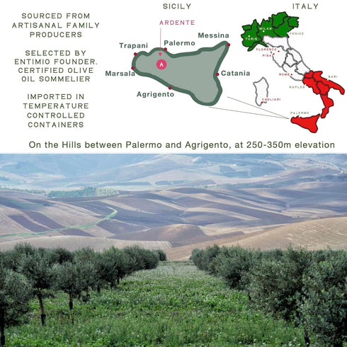 600+ 2025 8.5 oz Entimio Ardente Organic Italian Extra Virgin Olive Oil from Italy, mg/kg High in Polyphenols, Gold