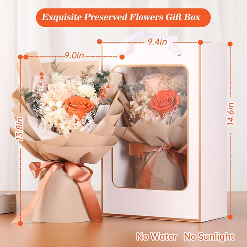 Jtoder Forever Flowers for Delivery, Preserved Flower Bouquets, Long Lasting Pink Roses, Gifts Bouquet for Mother Wife