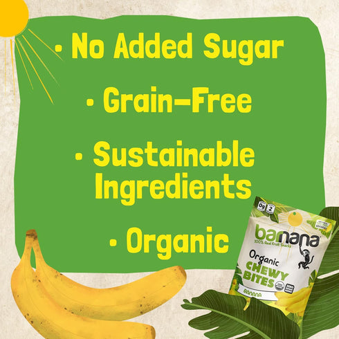 (3.5 oz, 3-Pack) Barnana - Organic Chewy Banana Bites, Original, Chewy Banana Snack, Made With Real Fruit, High