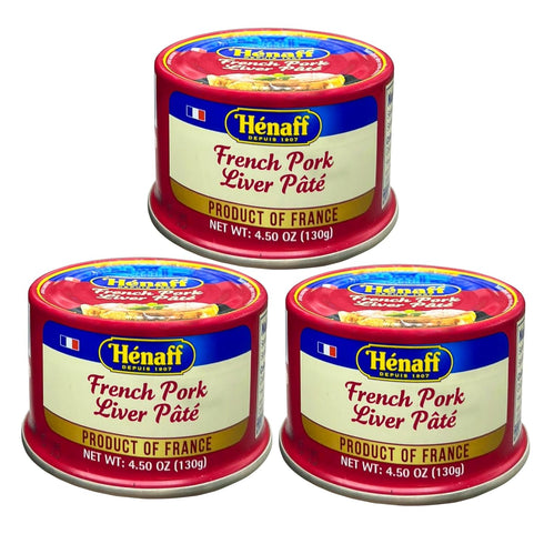 Hnaff 4.5 oz (130 Pack 3 Henaff French Pork Liver Pate | Pate de Foie, gr) each |