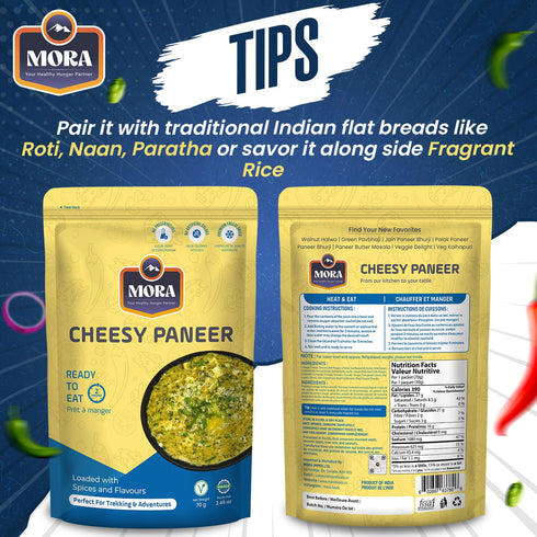 Mora Cheesy Paneer - Ready To Eat Premium Freeze Dried Instant Meal, Microwavable, Effortless Cooking, Gluten-free