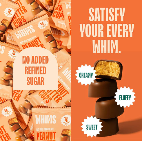 1 Whims Oat Milk Chocolate Peanut Butter Cups Clean Ingredients, Sweetened with Monk Fruit, No Sugar Alcohols Bag