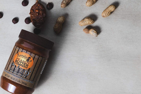 Saratoga Peanut Butter Company 16 Chillin Chocolate - Dark Chocolate Chunky Peanut Butter. Ounce Jar. Low sugar, Low