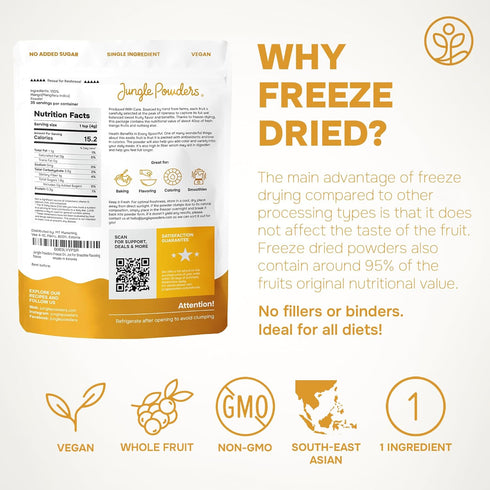 5 Jungle Powders Freeze Dried Mango Powder Ounce Bag Dehydrated Mango Extract For Baking No Sugar Added Dry Mango