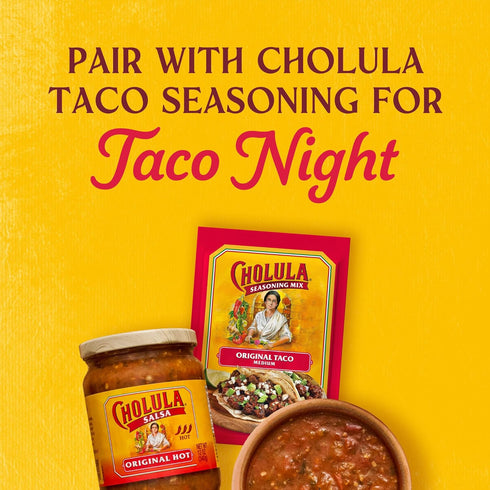 12 oz Cholula Salsa, Original Hot, Spicy Salsa For Tacos, Enchiladas, Queso, Fajitas, Burritos, Nachos and More