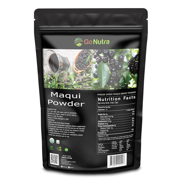 Go Nutra Organic Maqui Berry Powder | Maqui Superfood Freeze-Dried for Nutrition