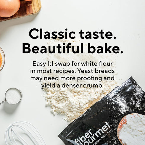 55% 81% 17g 32 (pack 1) Fiber Gourmet Low Net Carb Flour Blend - Keto Friendly All-Purpose Baking Flour with Fewer