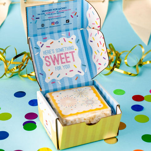 1 Celebration Gourmet Sweet Treat Gift Box with Delicious Jumbo Chocolate Caramel Crispy Treat Ready-to-Gift Birthday