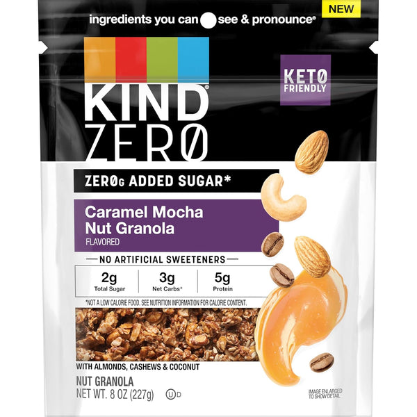KIND Zero Added Sugar Granola, Caramel Mocha Nut, Gluten Free, Low Sugar,