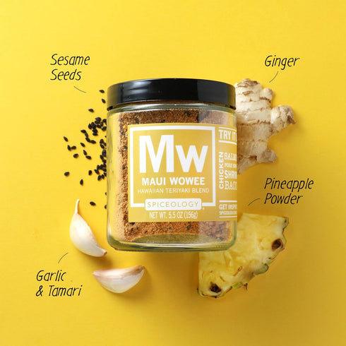 Spiceology Maui Wowee Hawaiian Teriyaki Seasoning - BBQ Rub Spices for Chicken, Ramen, Salmon, Pork, Tofu - 5.5 oz