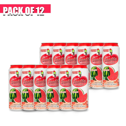 16.4 oz.(Pack 12) Parrot Brand Watermelon Juice Drink with Pulp fl.