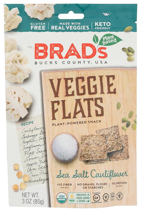 Brad's Raw Organic Sea Salt Cauliflower Veggie Flats, 3 OZ