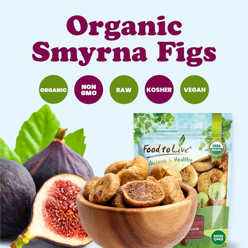 2 Food to Live Organic Turkish Smyrna Figs, Pounds Non-GMO, Sun-Dried, Unsulfured, No Added Sugar, Kosher, Vegan, Bulk