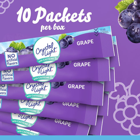 120 Packets, 0.11 oz Crystal Light Drink Mix with Caffeine, for Convenient On-the-Go Flavorful Hydration, Naturally