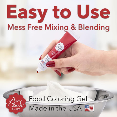 Ann Clark Gel Food Coloring, Made in USA, 0.7 oz, 6 Colors