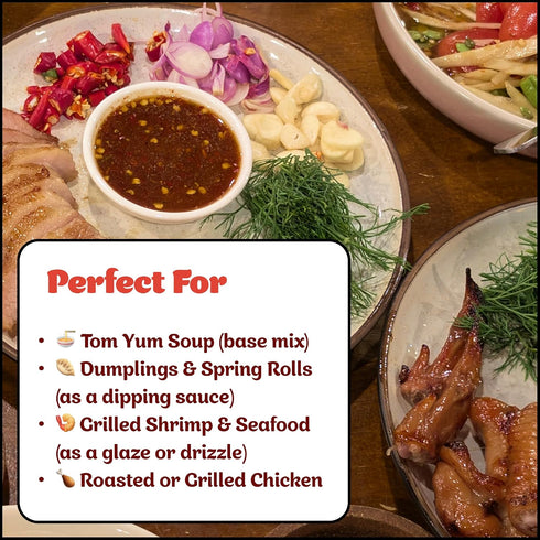 150 mL GaiGan - Tom Yum Hot Sauce/Soup Mix, Low-Calorie Thai Chili Hot Sauce Dip & Glaze, All Natural Gluten Free Vegan