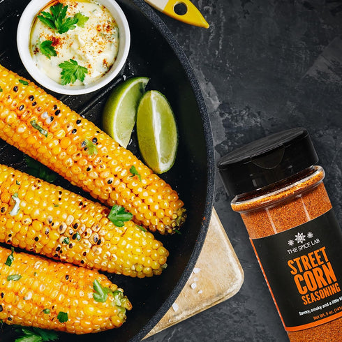 The Spice Lab Mexican Street Corn Seasoning, 5 oz Shaker Jar, All Natural Elote Seasoning for Mexican Corn, Vegan Snacks