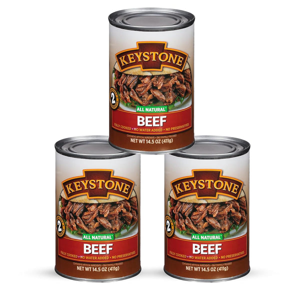 Keystone Meats All Natural Heat and Serve Canned Beef 14.5 Oz Fully