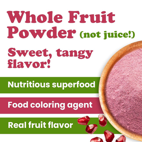 8 100% Food to Live Pomegranate Juice Powder, Ounces Natural Antioxidant, Rich Superfood for Smoothies, Baking