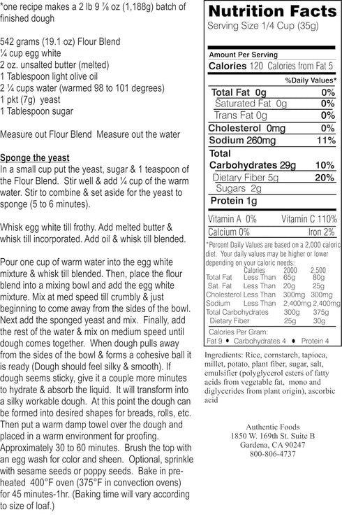 Authentic Foods Steve's GF Bread Flour Blend by
