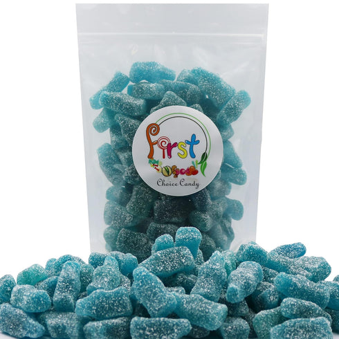 Gummy 2 FirstChoiceCandy Sour Mini Soda Bottles (Blue Raspberry, Pound)