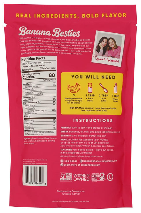 8.95 Go Nanas, Mix Banana Bread Original, Ounce