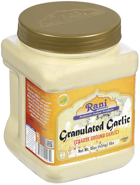 Rani Granulated Garlic, Coarse Ground Garlic, 16oz (1lb) PET Jar, All Natural, Gluten Friendly, Vegan