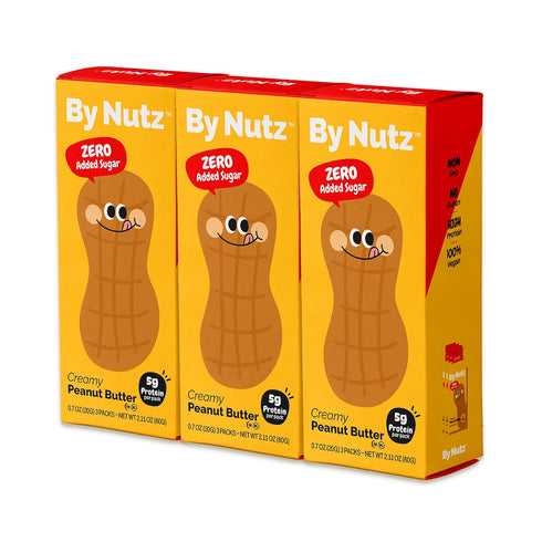 By Nutz No Added Sugar Peanut Butter Packs,High Oleic,High Protein,Diabetes Friendly,Non-GMO (9