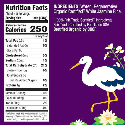 2-Pack 2 17.3 Oz Lundberg Rice, Microwave or Stovetop, White Jasmine, Long-Grain, Fluffy & Aromatic, Ready in Minutes