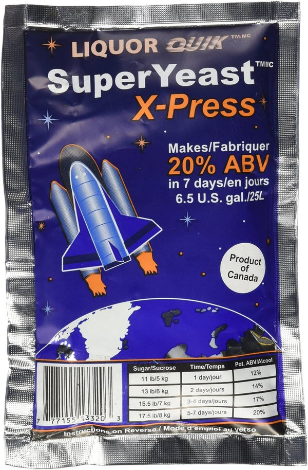 Liquor Quik Super Yeast X-Press, Makes 6.5 U.S. gal./25L