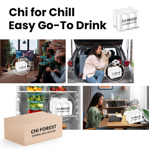 11.16 oz (Pack 24) CHI FOREST Mango Sparkling Water Beverage, Zero Sugar Drinks, Zero Artificial Flavor, fl Cans