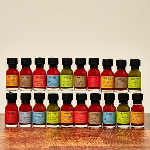 Set, 3 Set 20 Smokehouse by Thoughtfully, Hot Sauce Gift Flavors Include Garlic Herb, Bacon Cayenne, Extreme Habanero