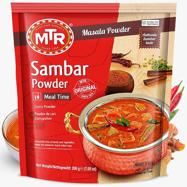 MTR Sambar Ready Mix Authentic Indian Curry Powder Blend of Turmeric, Red
