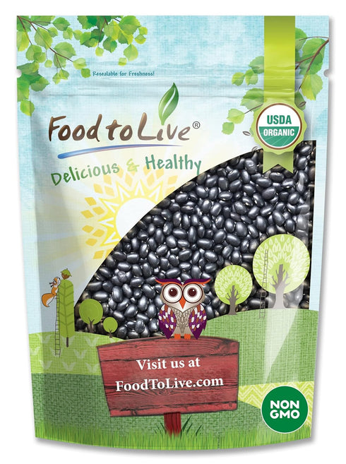 Food to Live Organic Black Beans, 2 Pounds Non-GMO, Whole Dried Beans,