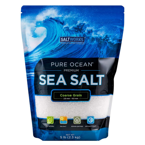 SaltWorks Pure Ocean Sea Salt, Coarse Grain, 5 Pound Bag