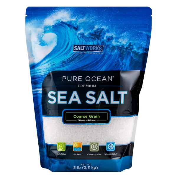 SaltWorks Pure Ocean Sea Salt, Coarse Grain, 5 Pound Bag
