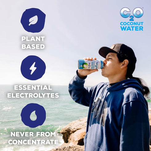 C2O 17.5 Oz (Pack 12) Original Coconut Water, Fl