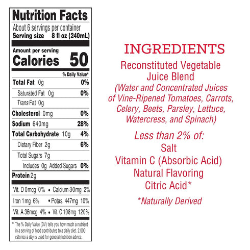 46oz (Pack 2) Red Gold Vegetable Juice, Cans